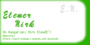 elemer mirk business card
